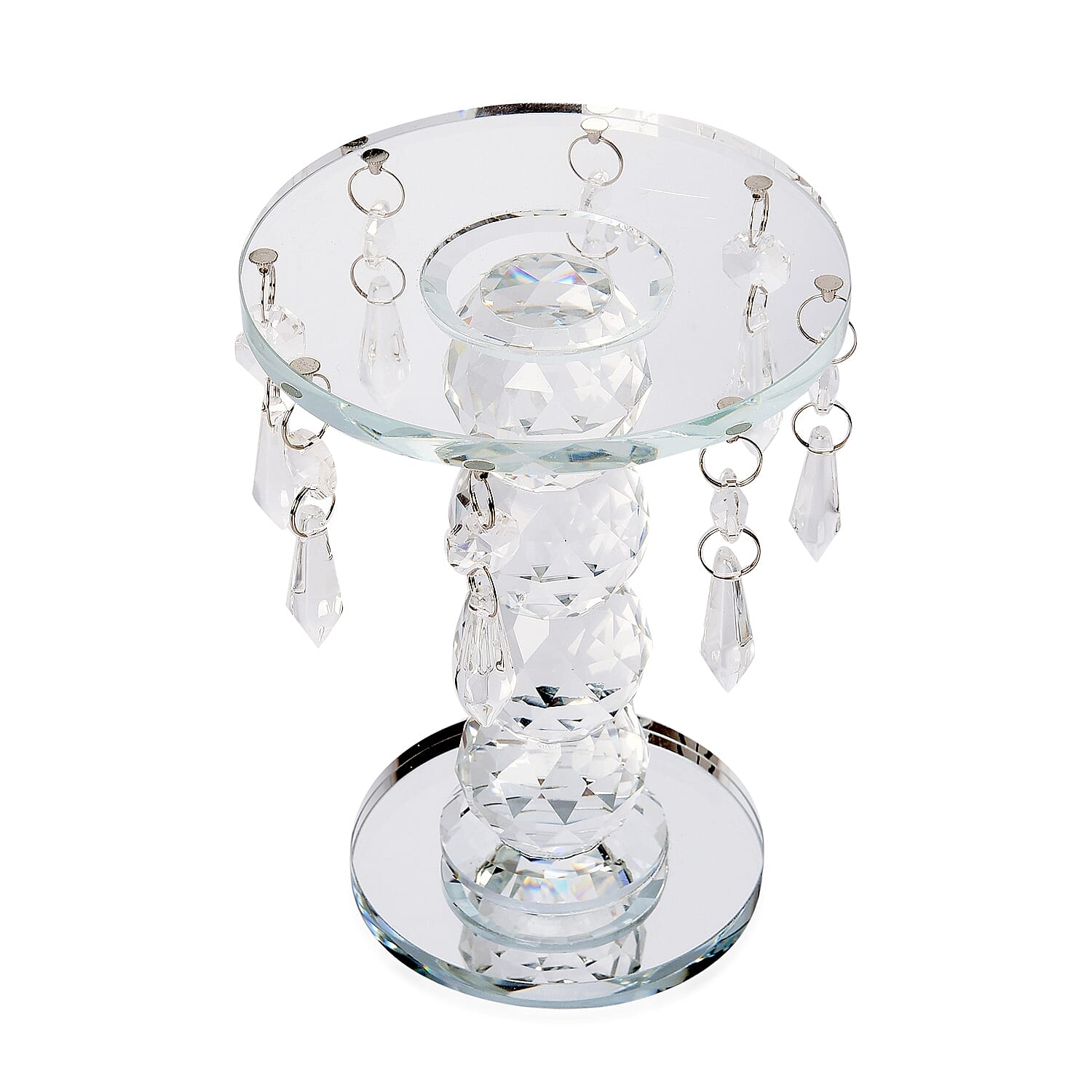 White 4 Ball Chandelier Pillar Stand