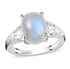 Kuisa Rainbow Moonstone Solitaire Ring in Sterling Silver (Size 5.0) 3.10 ctw image number 0