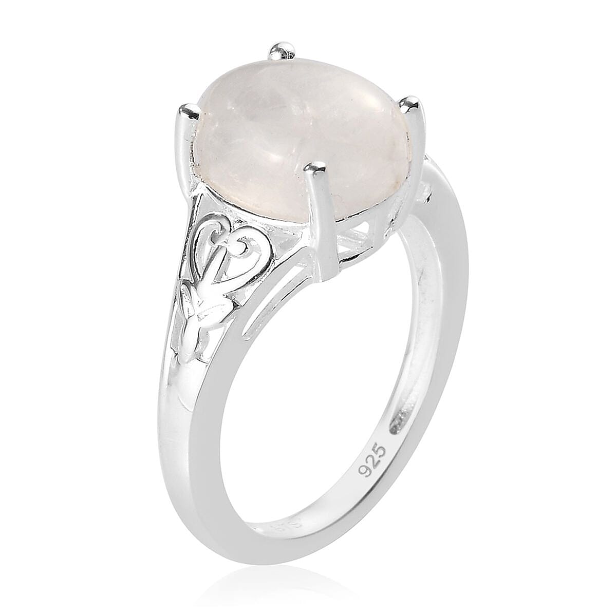 Kuisa Rainbow Moonstone Solitaire Ring in Sterling Silver (Size 8.0) 3.35 ctw image number 5
