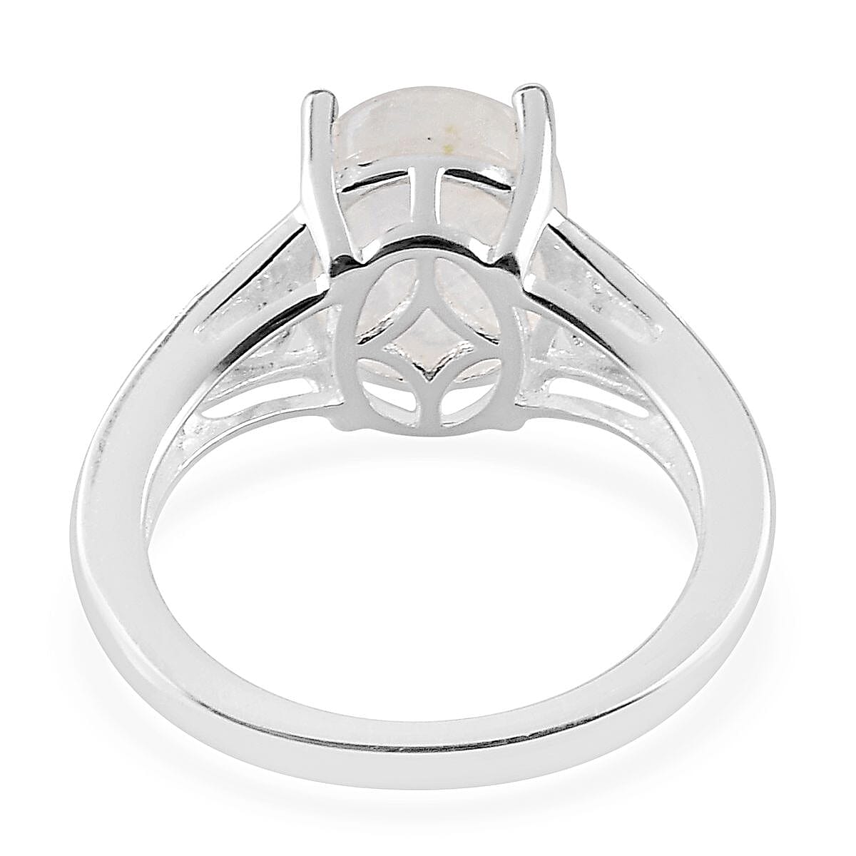 Kuisa Rainbow Moonstone Solitaire Ring in Sterling Silver (Size 8.0) 3.35 ctw image number 6