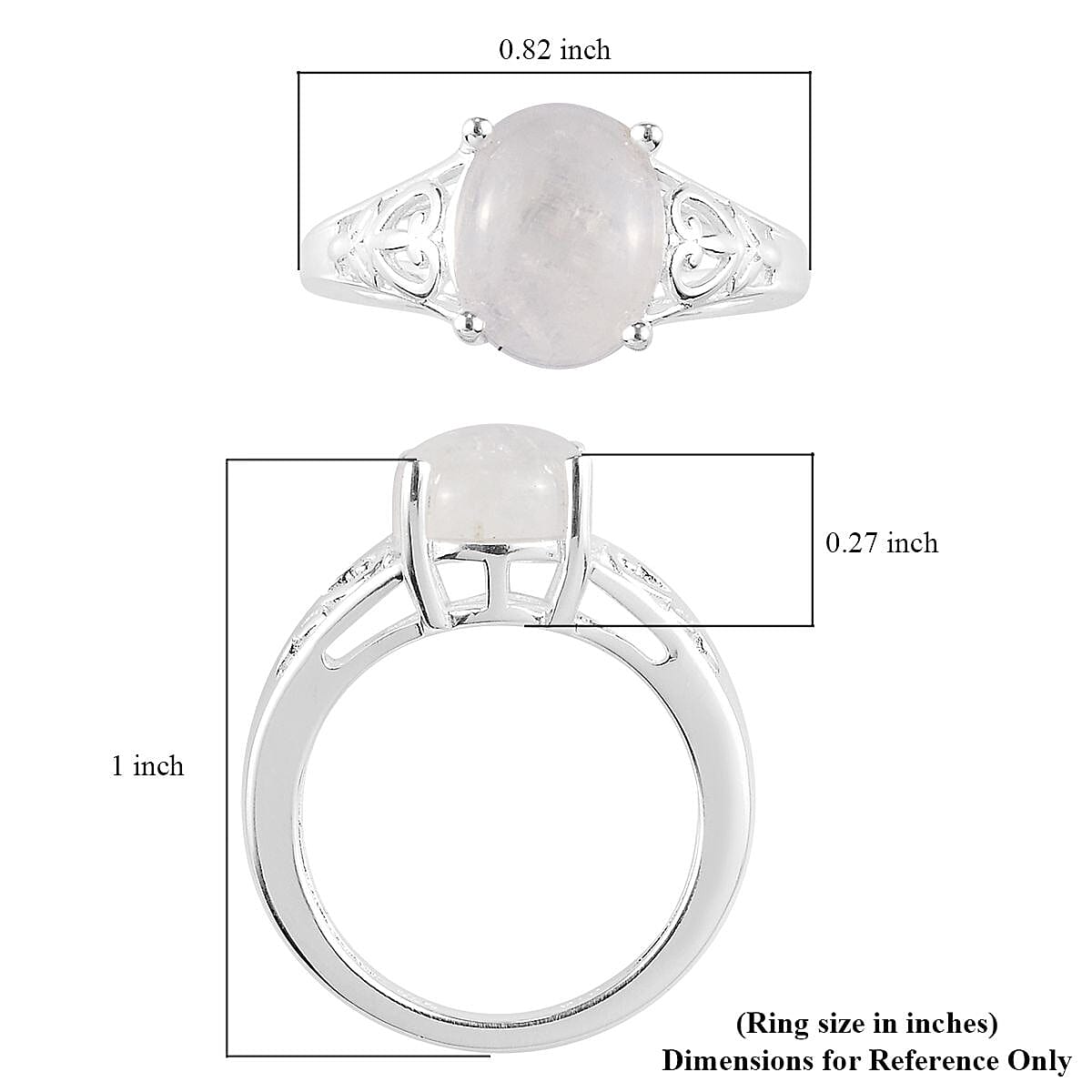 Kuisa Rainbow Moonstone Solitaire Ring in Sterling Silver (Size 8.0) 3.35 ctw image number 7