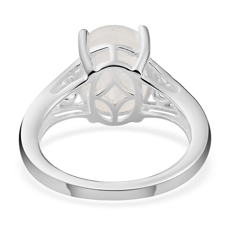 Kuisa Rainbow Moonstone Solitaire Ring in Sterling Silver (Size 9.0) 3.35 ctw