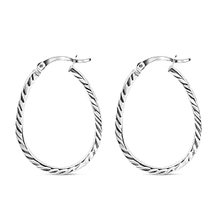 Sterling Silver Diamond Cut Hoop Earrings 2.9 Grams
