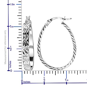 Sterling Silver Diamond Cut Hoop Earrings 2.9 Grams