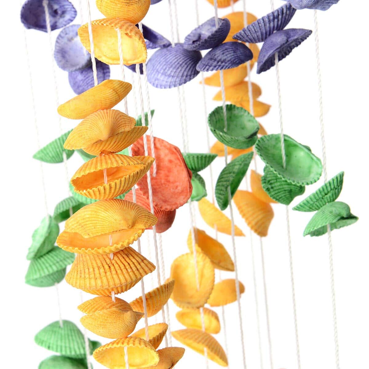 Handcrafted Multi Color Shell Circles Pattern Wind Chimes (33 in) image number 2
