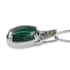 African Malachite Pendant Necklace in Stainless Steel, Peridot Necklace For Women (20 Inches) 13.00 ctw image number 3