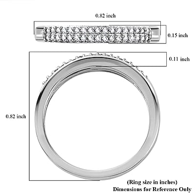 D'Joy Diamond 0.25 ctw Double Row Band Ring in Rhodium Over Sterling Silver (Size 5.0)
