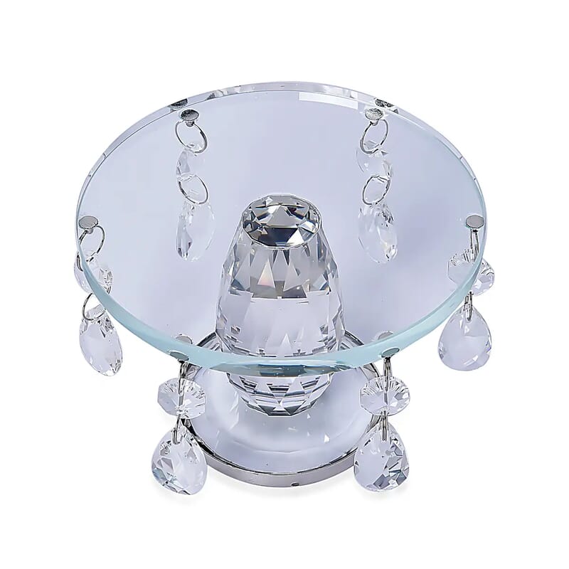 Set of 3 Clear Crystal Drop Charm Pillar Candle Holder, Crystal Pillar Candle Stick Holder, Decorative Crystal Room Decor, Crystal Decorations