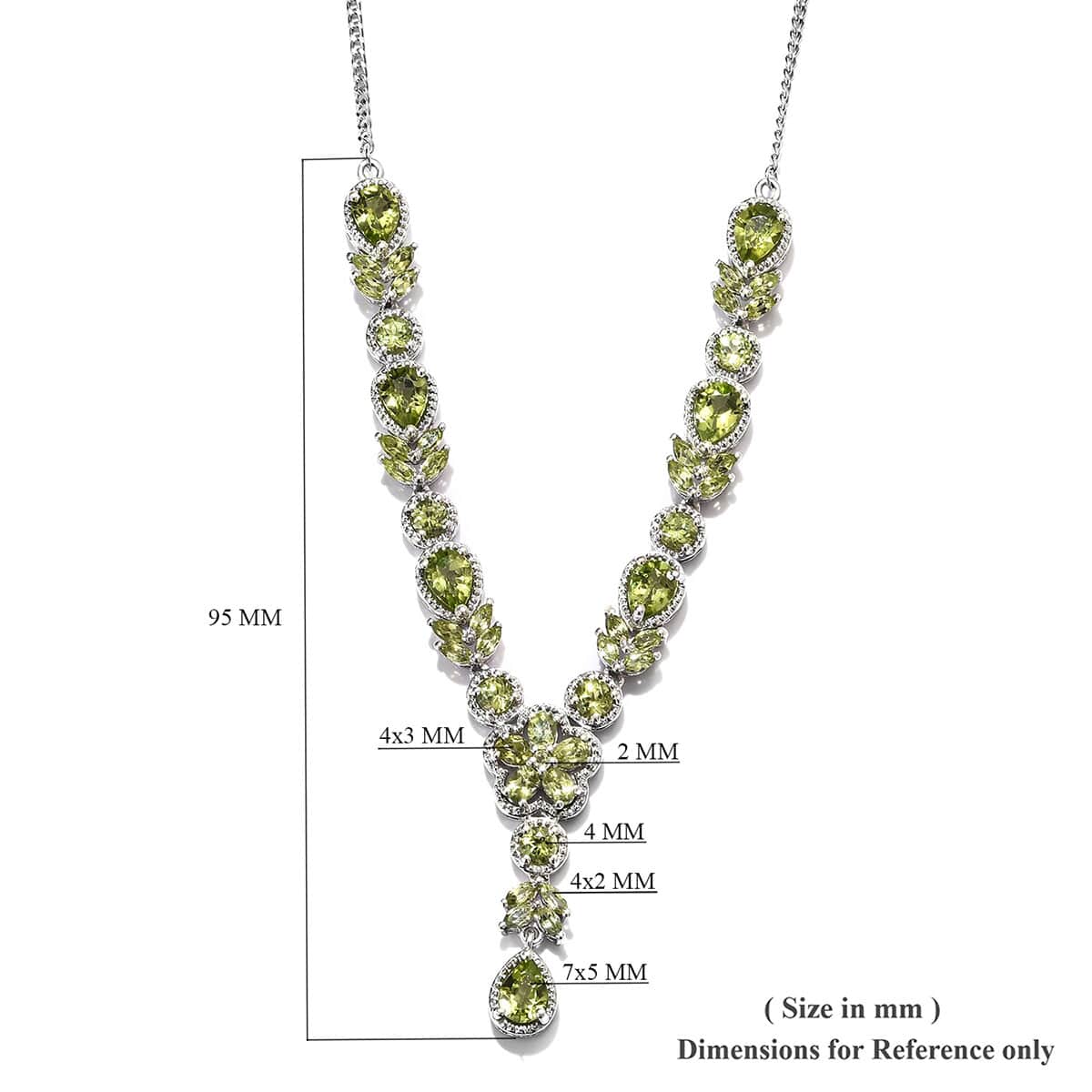 Hebei Peridot Necklace (18 in) in Platinum Over Sterling Silver (12.50 g) 11.45 ctw image number 5