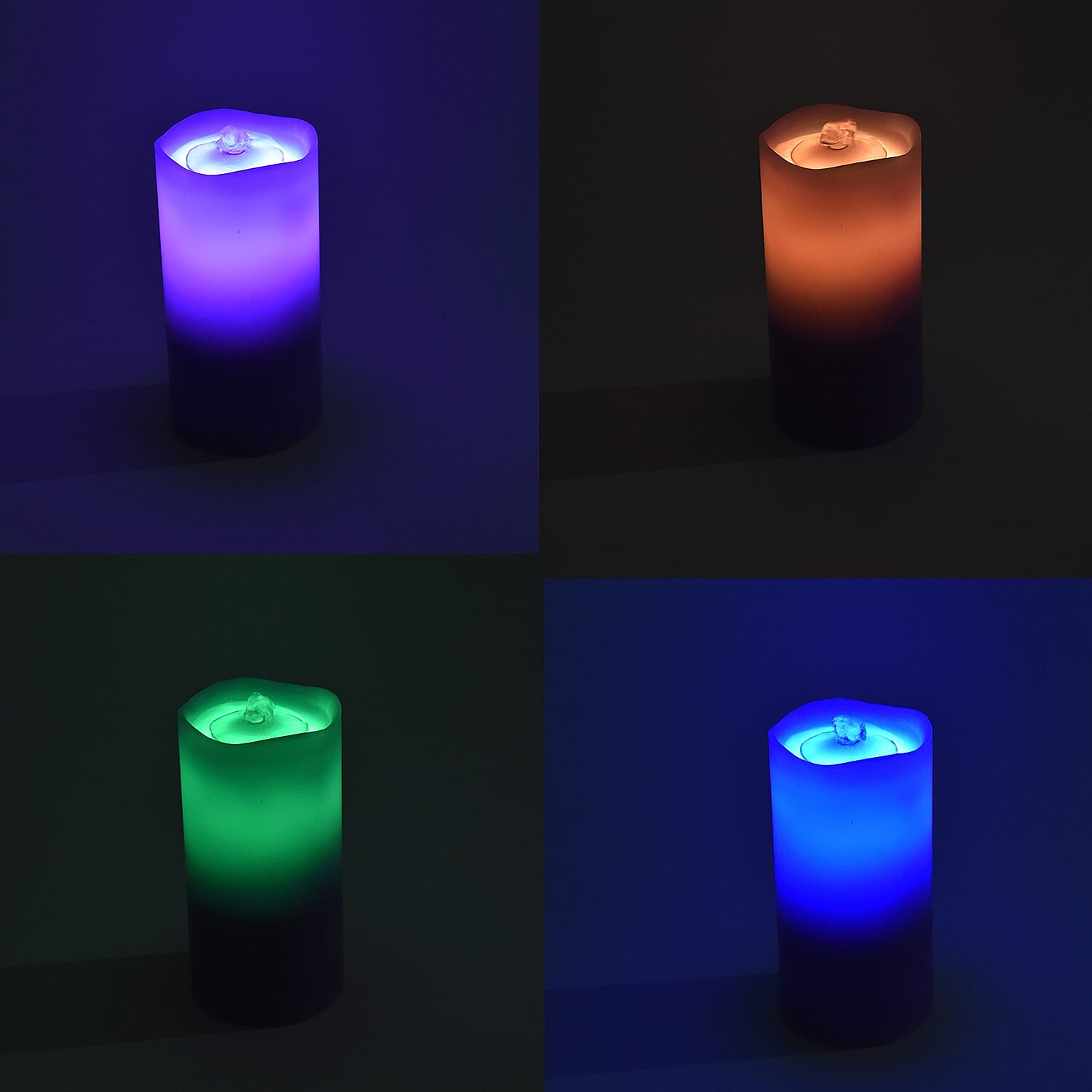 Purple with Multi Color LED Water Flame Candle Fountain with Remote