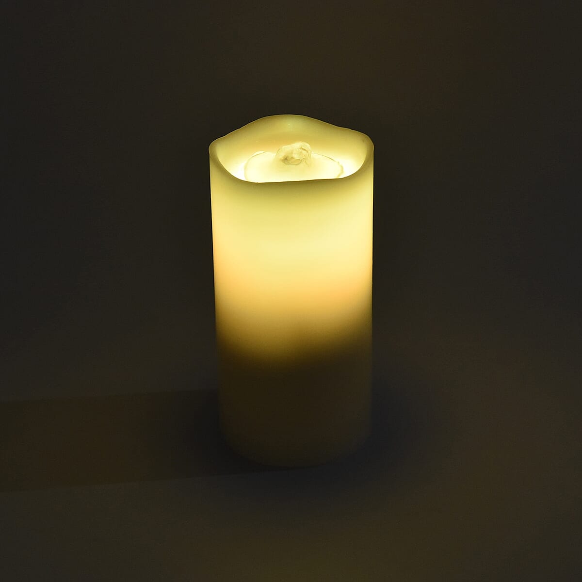 White with Multi Color LED Water Flame Candle Fountain with Remote image number 1