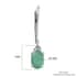 Socoto Emerald Lever Back Earrings in Platinum Over Sterling Silver 1.40 ctw image number 4