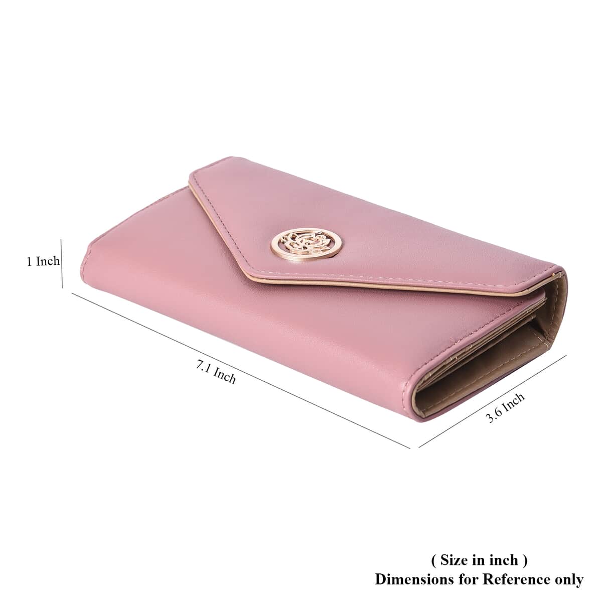 Mauve Tri-fold Wallet with Magnetic Snap Closure image number 5