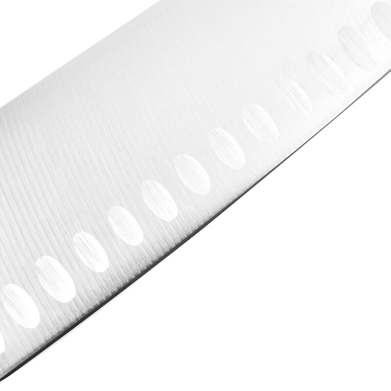 HOMESMART Santoku Chef's Knife in Stainless Steel with Coffee Wooden Handle | Stainless Steel Knife | Wooden Knife | Kitchen Knife