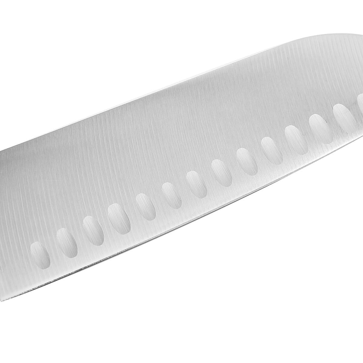 HOMESMART Santoku Chef's Knife in Stainless Steel with Coffee Wooden Handle (7) image number 7
