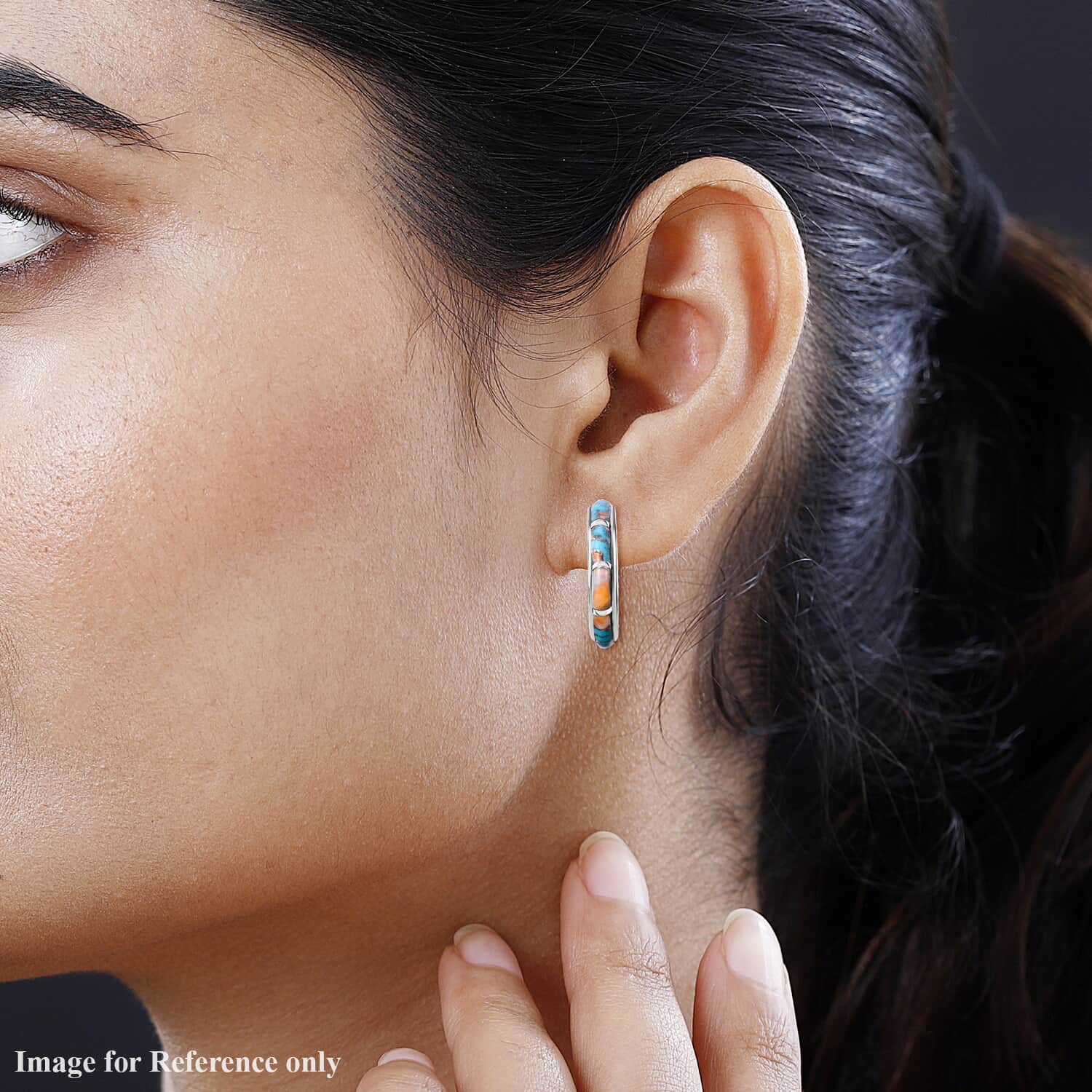 2024 Western Turquoise Hoop Earrings