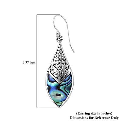 Abalone Shell Dangle Drop Earrings For Women in Sterling Silver