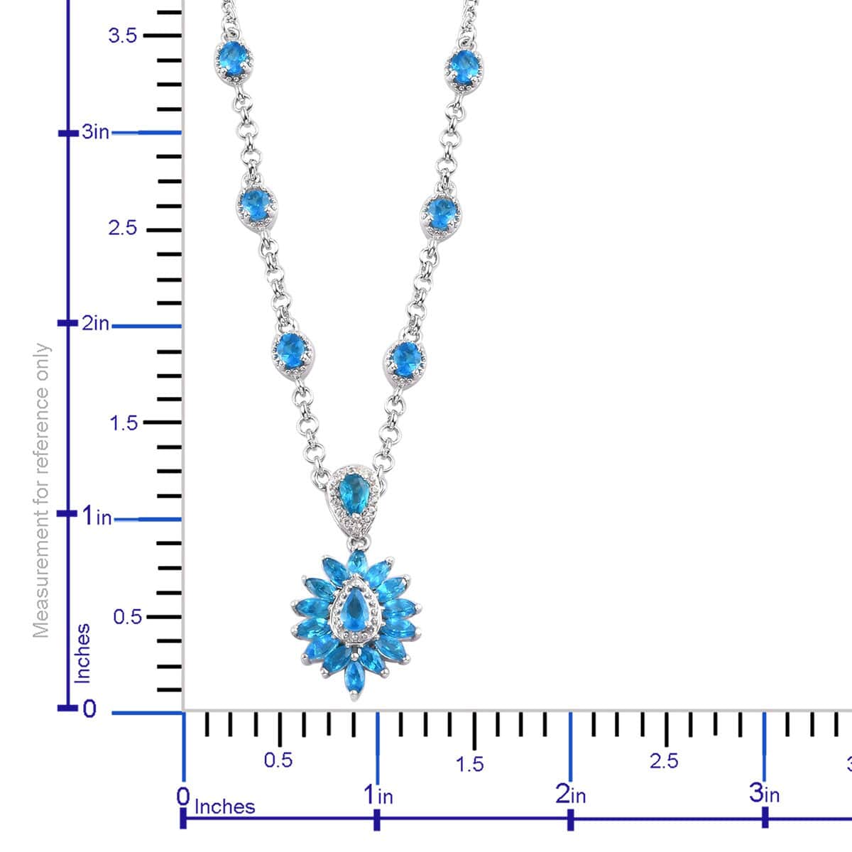 Malgache Neon Apatite and Natural White Zircon Necklace 18 Inches in Platinum Over Sterling Silver 3.10 ctw image number 6