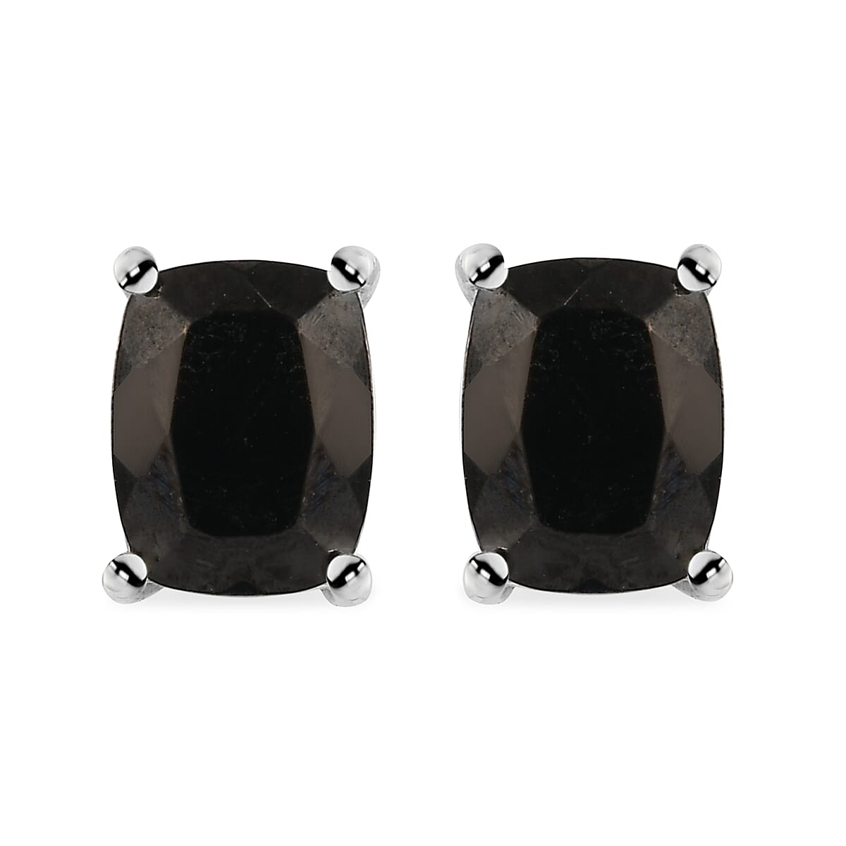 Elite Shungite Solitaire Stud Earrings in Platinum Over Sterling Silver 2.25 ctw image number 0