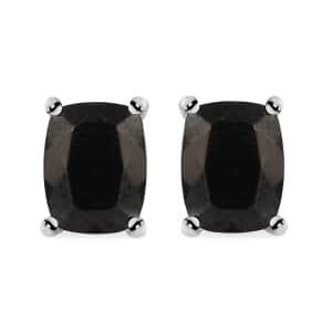 Elite Shungite Solitaire Stud Earrings in Platinum Over Sterling Silver 2.25 ctw