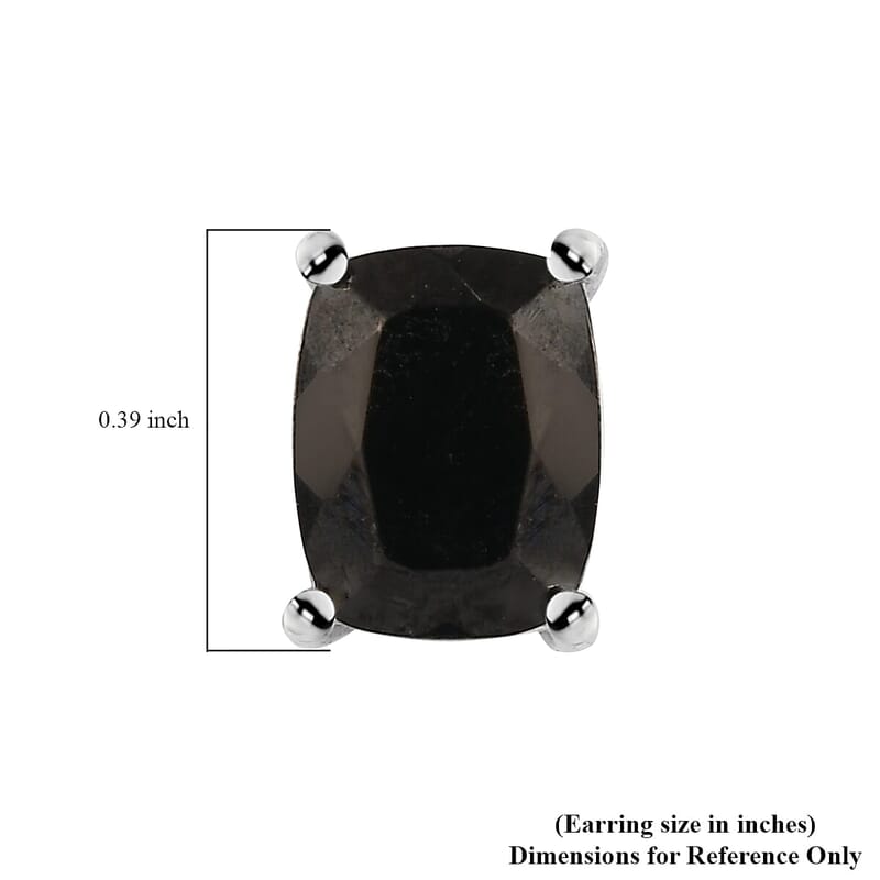 D'Joy Elite Shungite 2.30 ctw Solitaire Stud Earrings in Platinum Over Sterling Silver