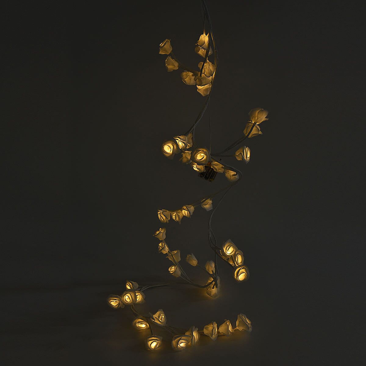 White and Warm LED Rose Garland Lights (3AA Not Included)