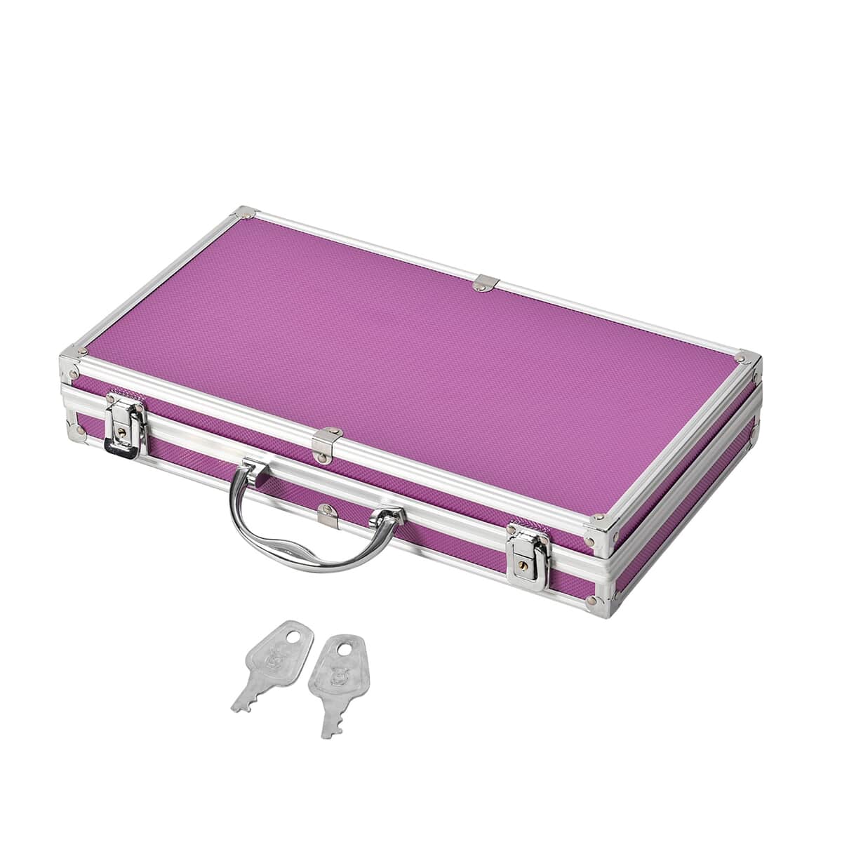 Purple Aluminum Briefcase Style Jewelry Organizer with Anti Tarnish Protection Interior image number 2