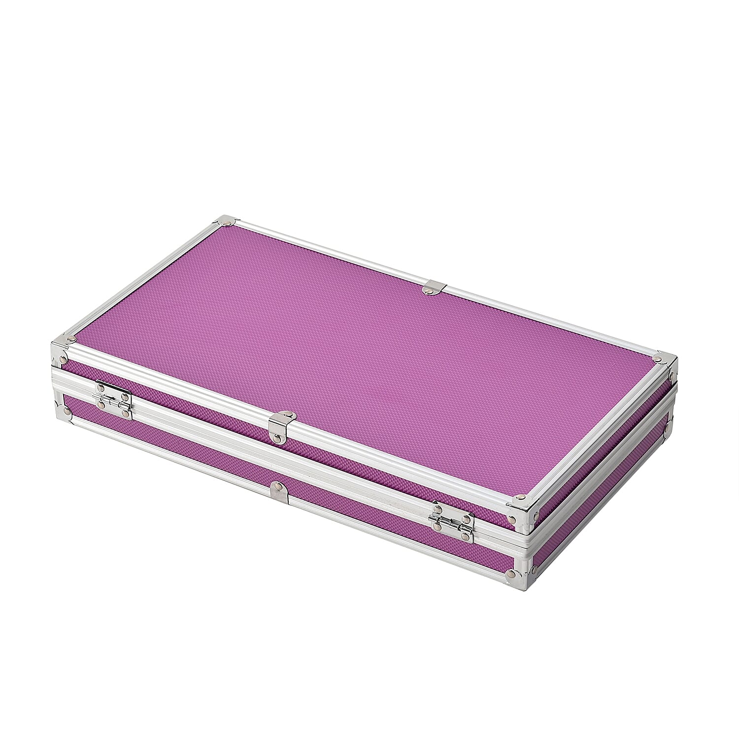 Purple Aluminum Briefcase Style Jewelry Organizer with Anti Tarnish Protection Interior