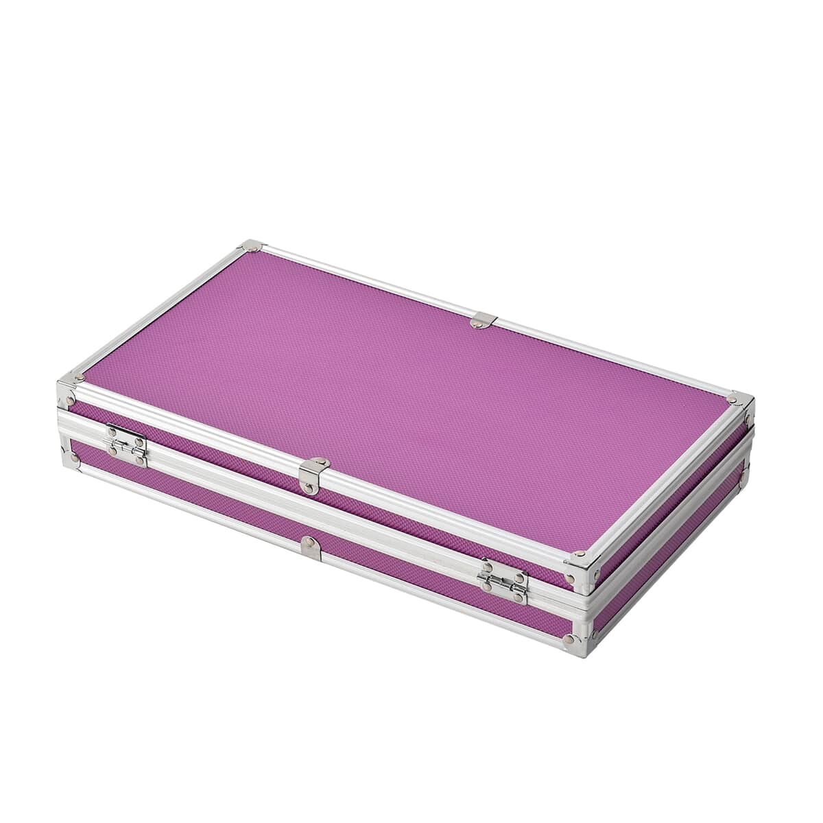 Purple Aluminum Briefcase Style Jewelry Organizer with Anti Tarnish Protection Interior image number 4