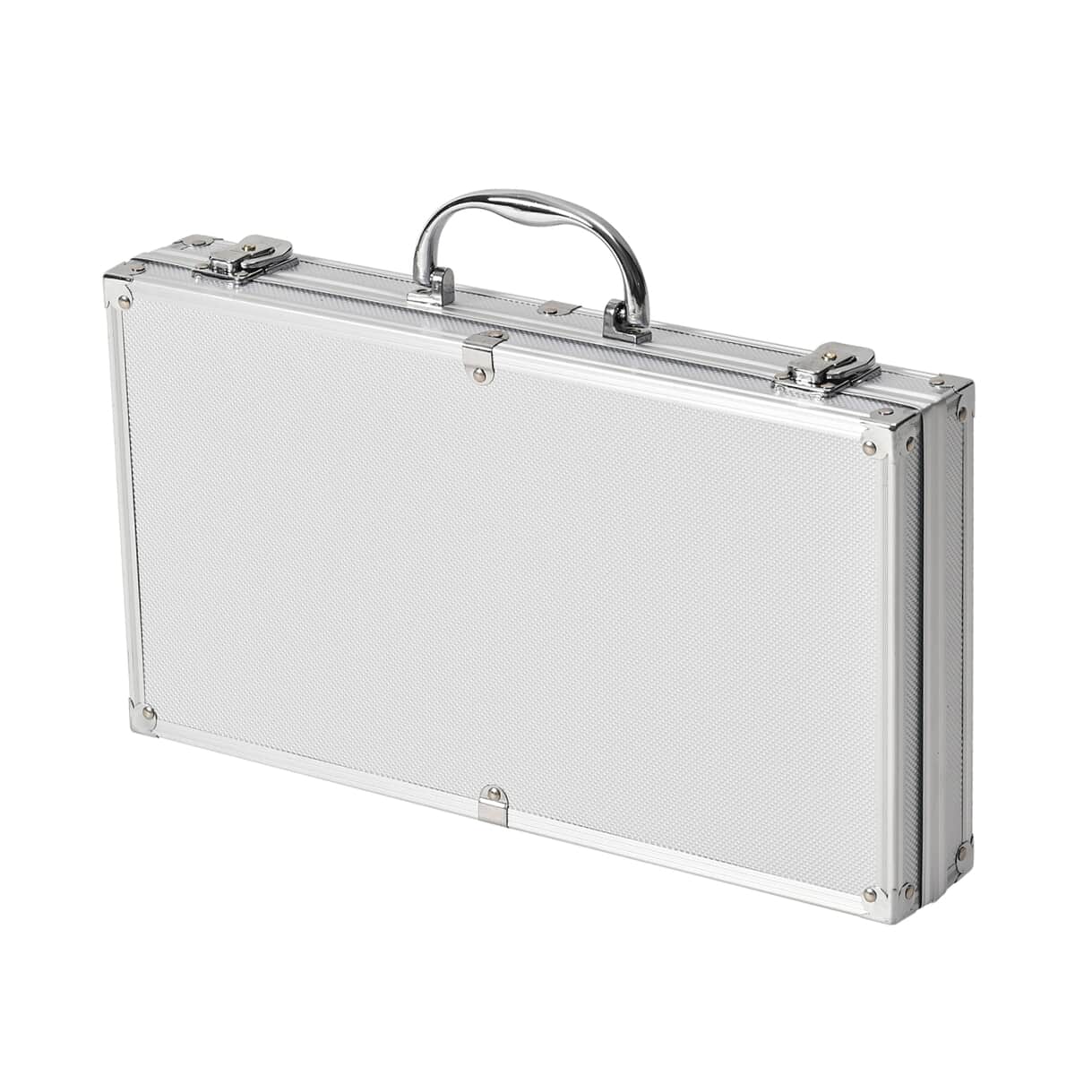 Silver Aluminum Briefcase Style Jewelry Organizer with Anti Tarnish Protection Interior image number 3