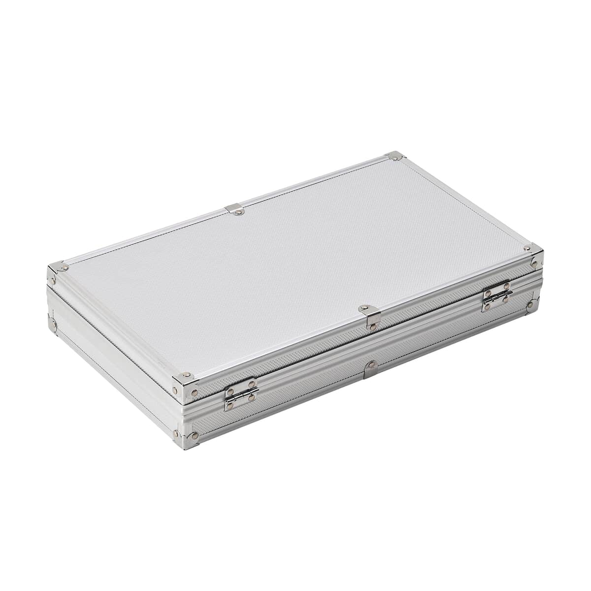 Silver Aluminum Briefcase Style Jewelry Organizer with Anti Tarnish Protection Interior image number 4