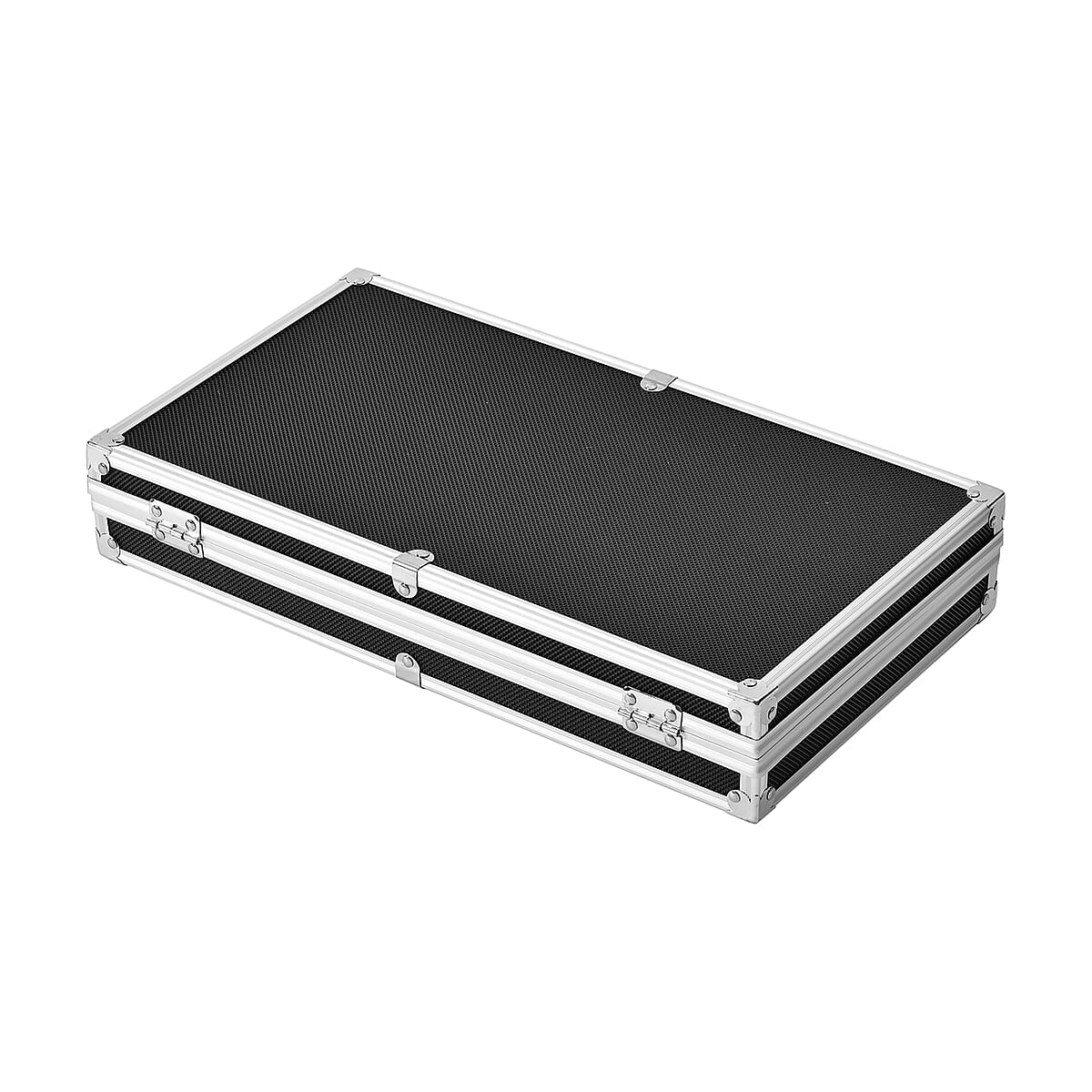 Black Aluminum Briefcase Style Jewelry Organizer with Anti Tarnish Protection Interior image number 4