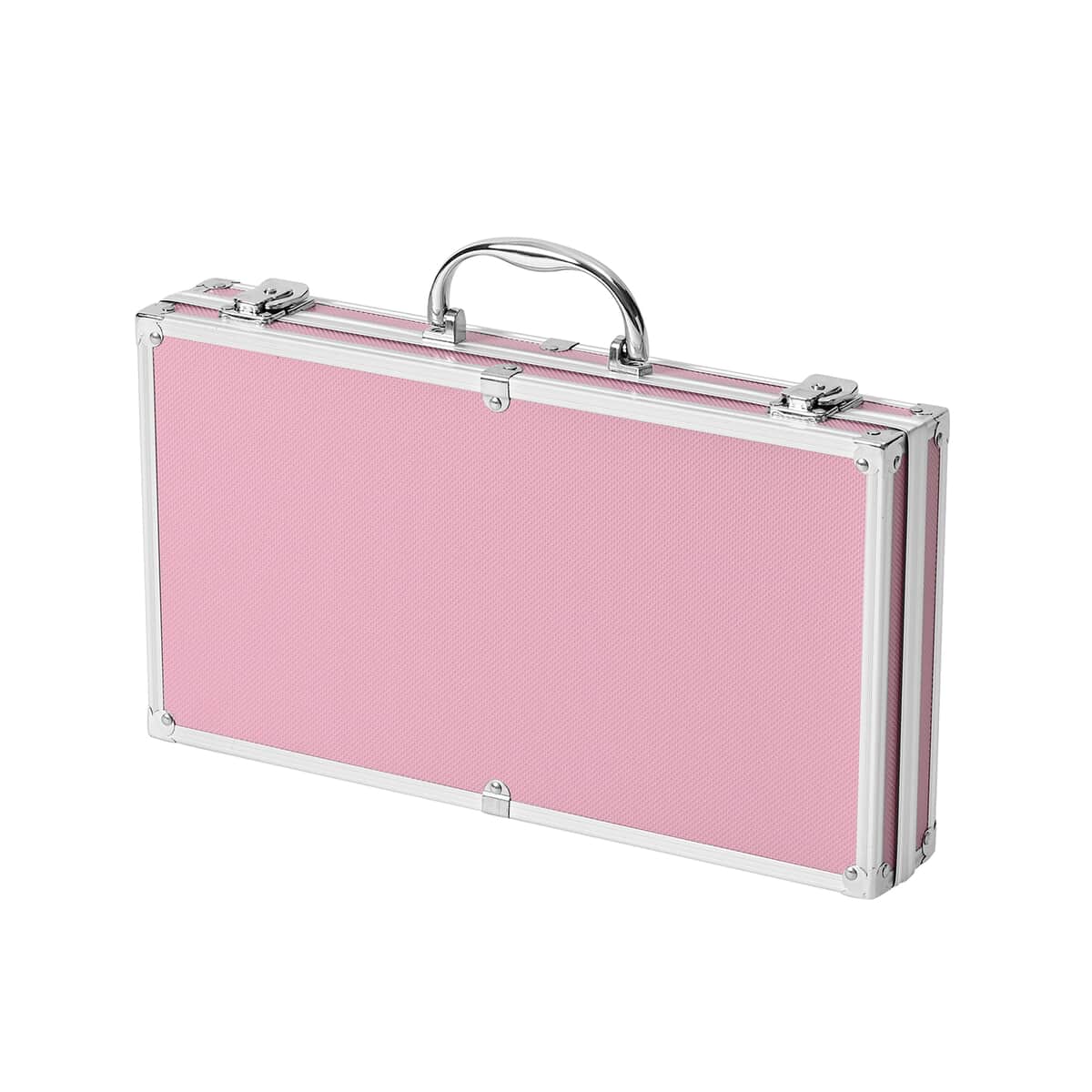 Pink Aluminum Briefcase Style Jewelry Organizer with Anti Tarnish Protection Interior image number 3