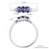 Premium Tanzanite and Zircon Ring in Platinum Over Sterling Silver (Size 10.0) 0.75 ctw image number 5