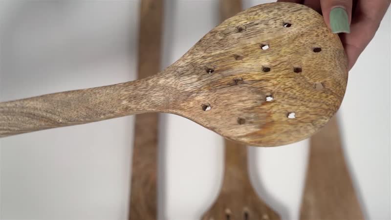 8pcs Non Stick Mango Wood Spatulas, Ladles and Spoon Set
