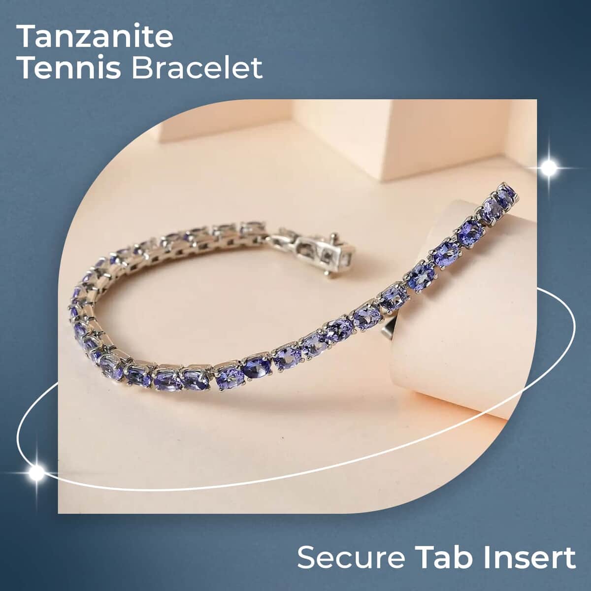 Tanzanite 7.20 ctw Tennis Bracelet, Platinum Over Sterling Silver Bracelet, Tanzanite Jewelry, Gifts For Her (6.50 In) image number 1