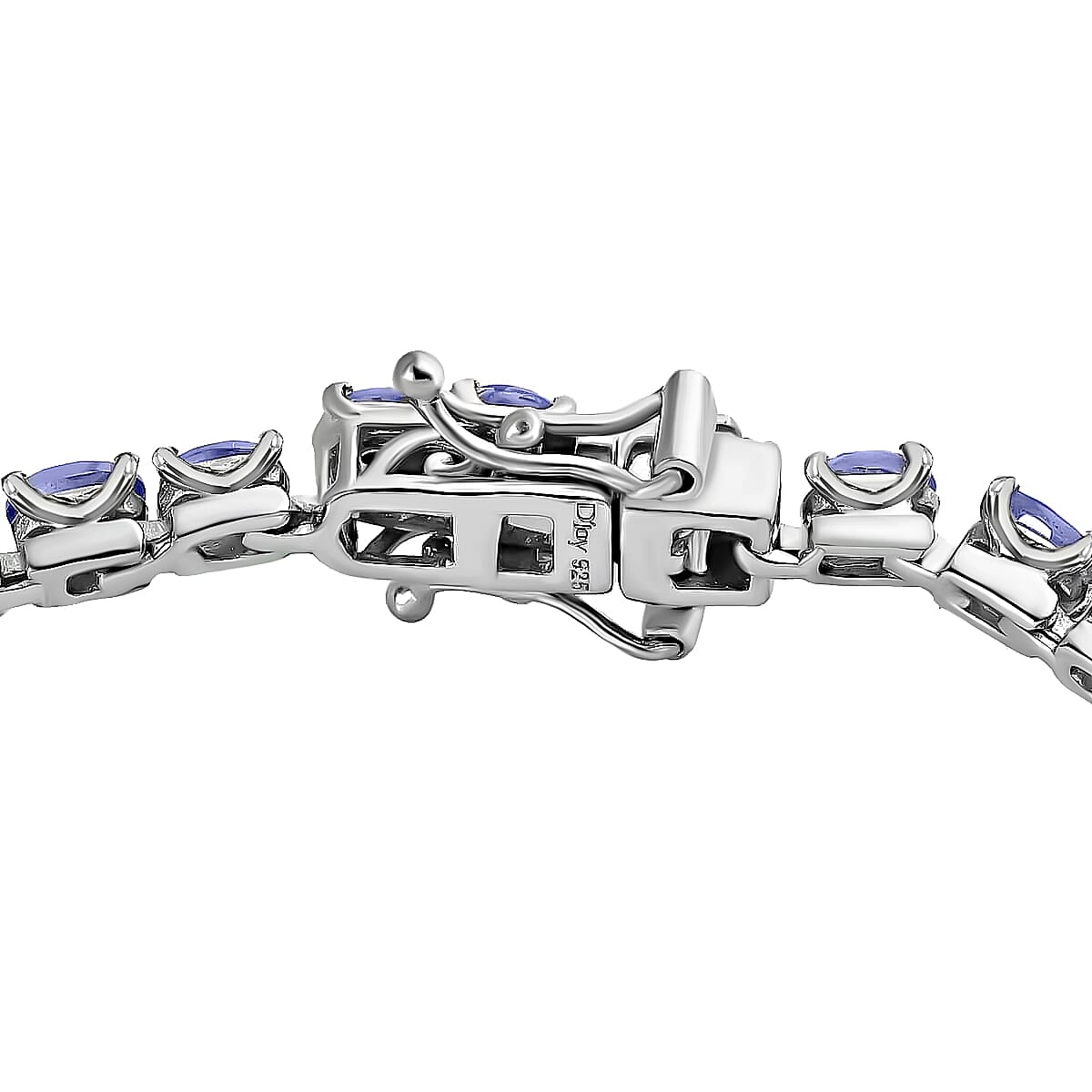 D'Joy Tanzanite 7.20 ctw Tennis Bracelet, Platinum Over Sterling Silver Bracelet, Tanzanite Jewelry, Gifts For Her (6.50 In)