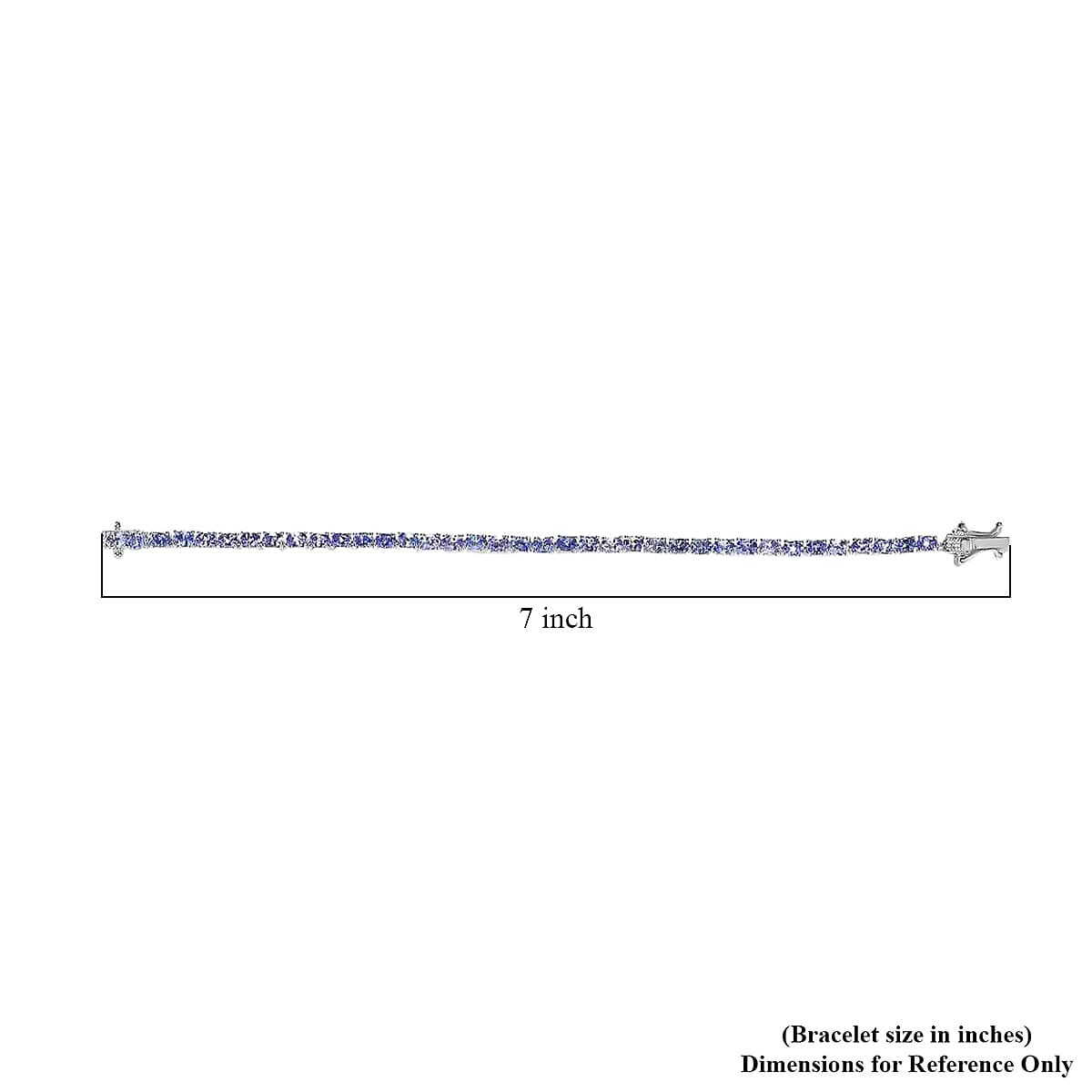 D'Joy Tanzanite 7.20 ctw Tennis Bracelet, Platinum Over Sterling Silver Bracelet, Tanzanite Jewelry, Gifts For Her (6.50 In)