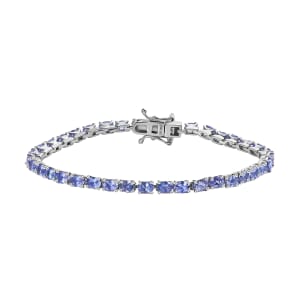 Tanzanite 7.30 ctw Tennis Bracelet Platinum Over Sterling Silver Bracelet, Tanzanite Jewelry, Gifts For Her (8.00 In)