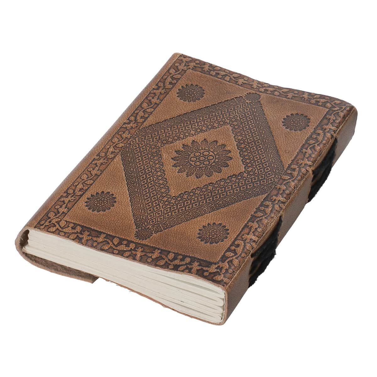 Handcrafted Camel Embossed 100% Genuine Leather Journal with Wooden Pen image number 5