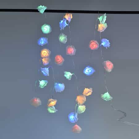 30 Multi Color LED Rose String Lights (3xAA Not included) image number 2