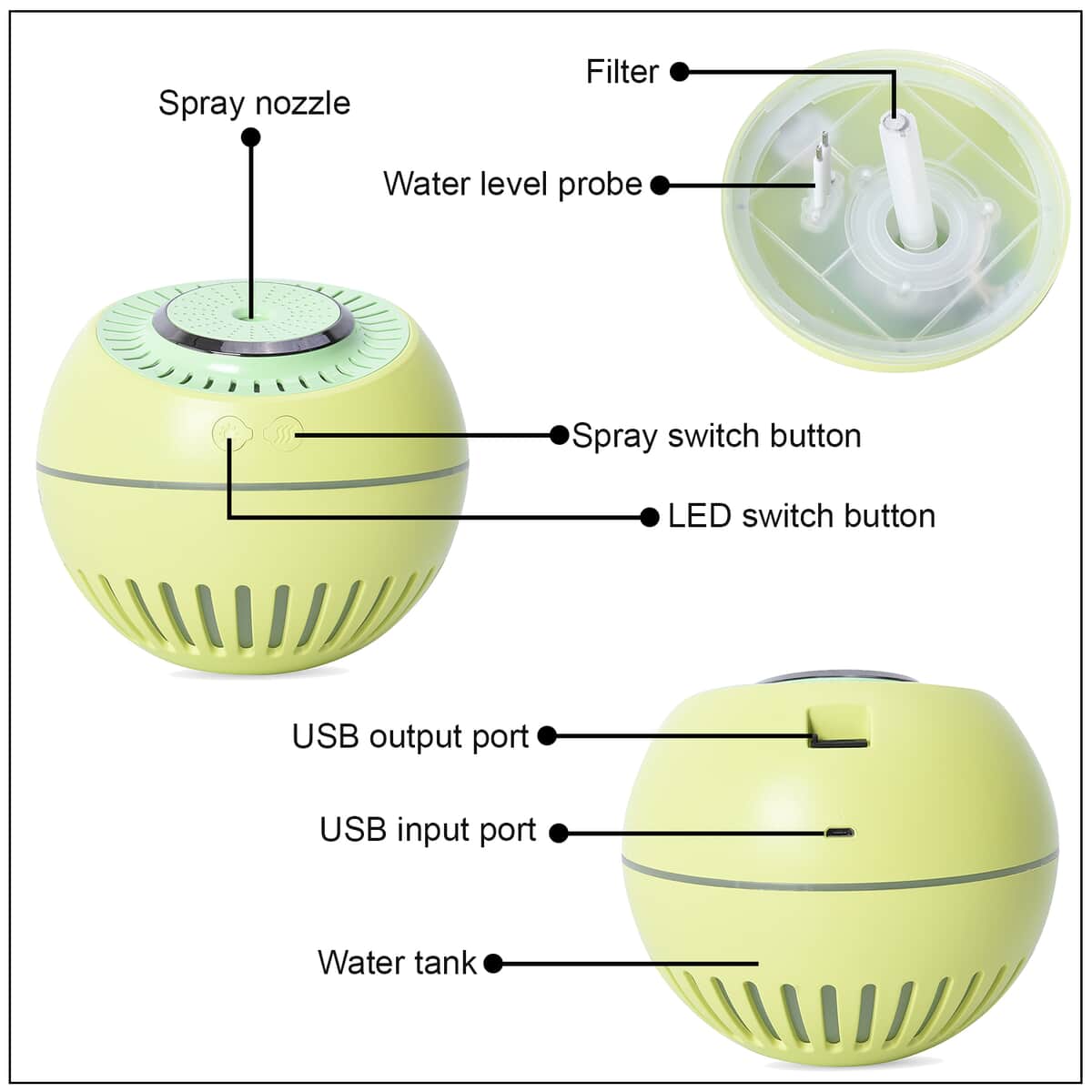 LED Round Humidifier with Reader's Light image number 2