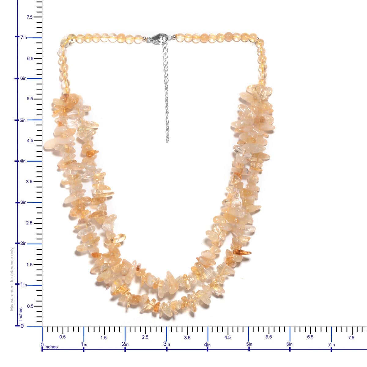 209.00 ctw Brazilian Citrine Bead Necklace 20-22 Inches in Stainless Steel image number 3