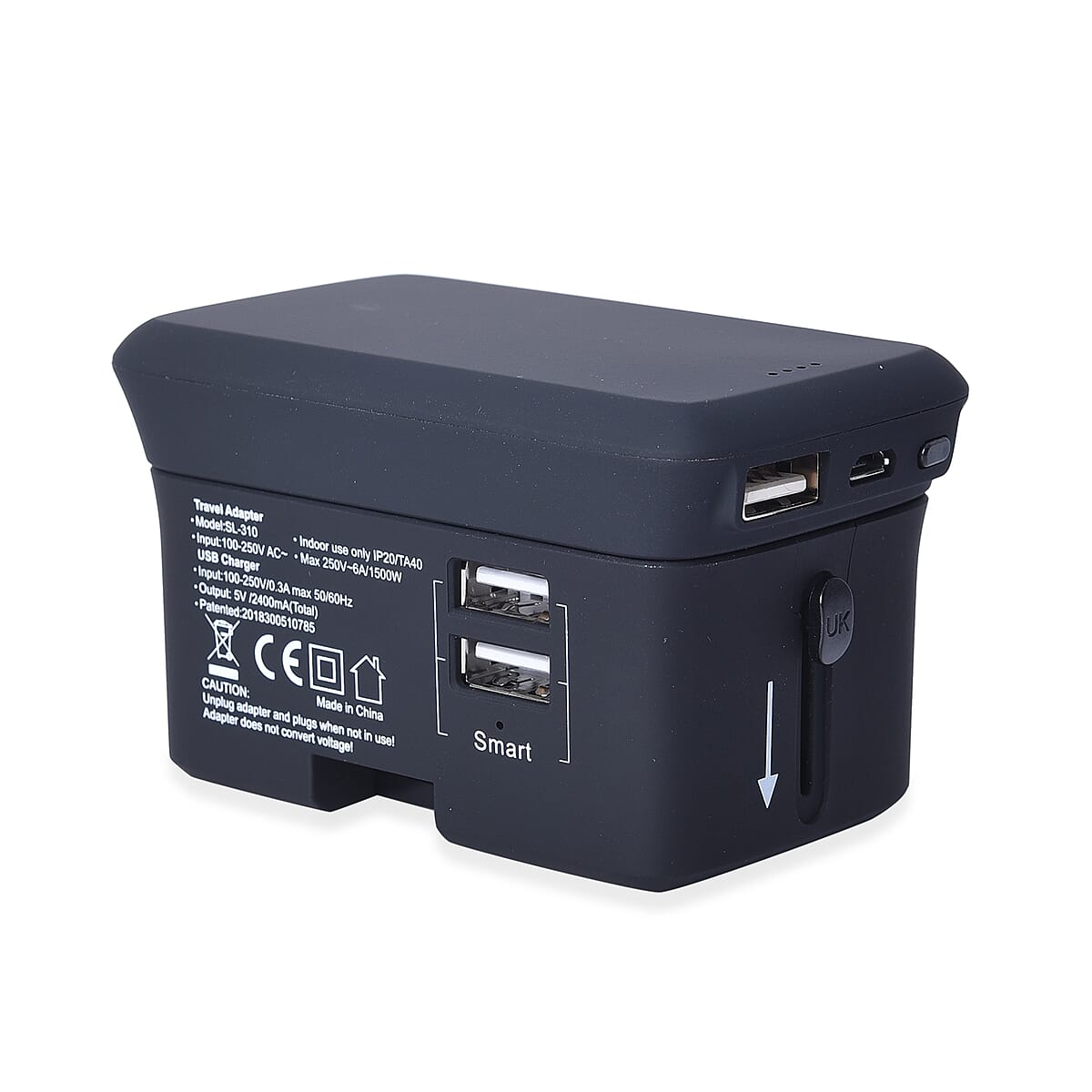 Universal Travel Adapter with Detachable Power Bank (5000mAh) image number 0