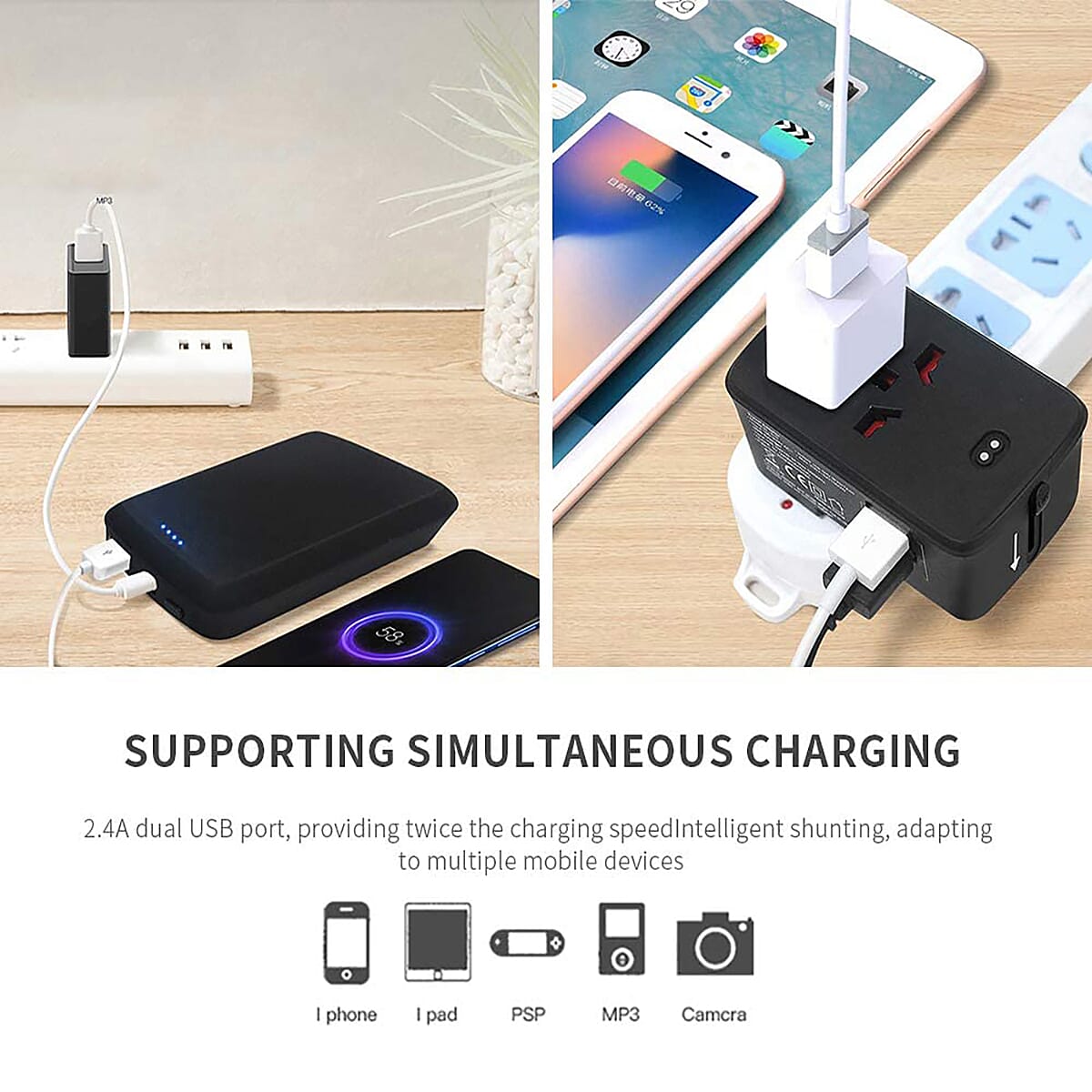 Universal Travel Adapter with Detachable Power Bank (5000mAh) image number 4