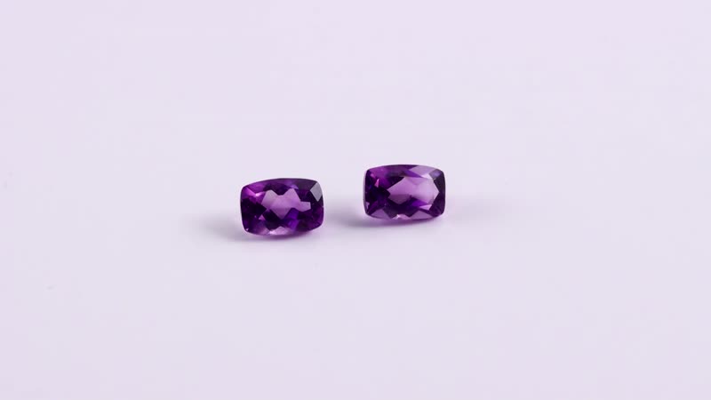 AA Mashamba Amethyst Set of 2 (Cush 6x4 mm) 0.85 ctw Loose Gemstone