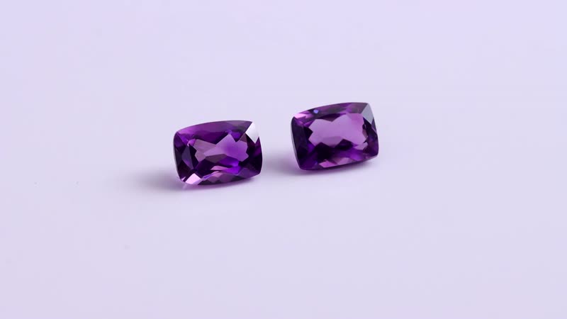 AA Mashamba Amethyst Set of 2 (Cush 7x5 mm) 1.51 ctw Loose Gemstone