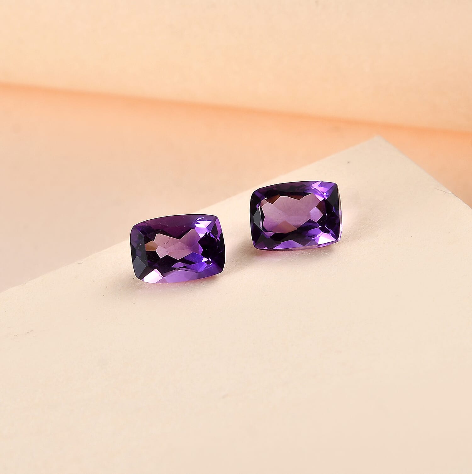 AA Mashamba Amethyst Set of 2 (Cush 7x5 mm) 1.51 ctw Loose Gemstone