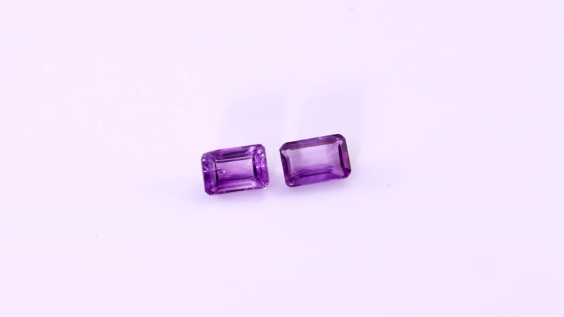 AA Mashamba Amethyst Set of 2 (Oct 6x4 mm) 1.06 ctw Loose gemstone