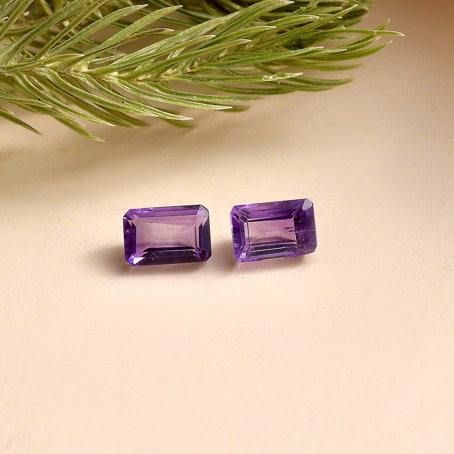 AA Mashamba Amethyst Set of 2 (Oct 6x4 mm) 1.06 ctw Loose gemstone